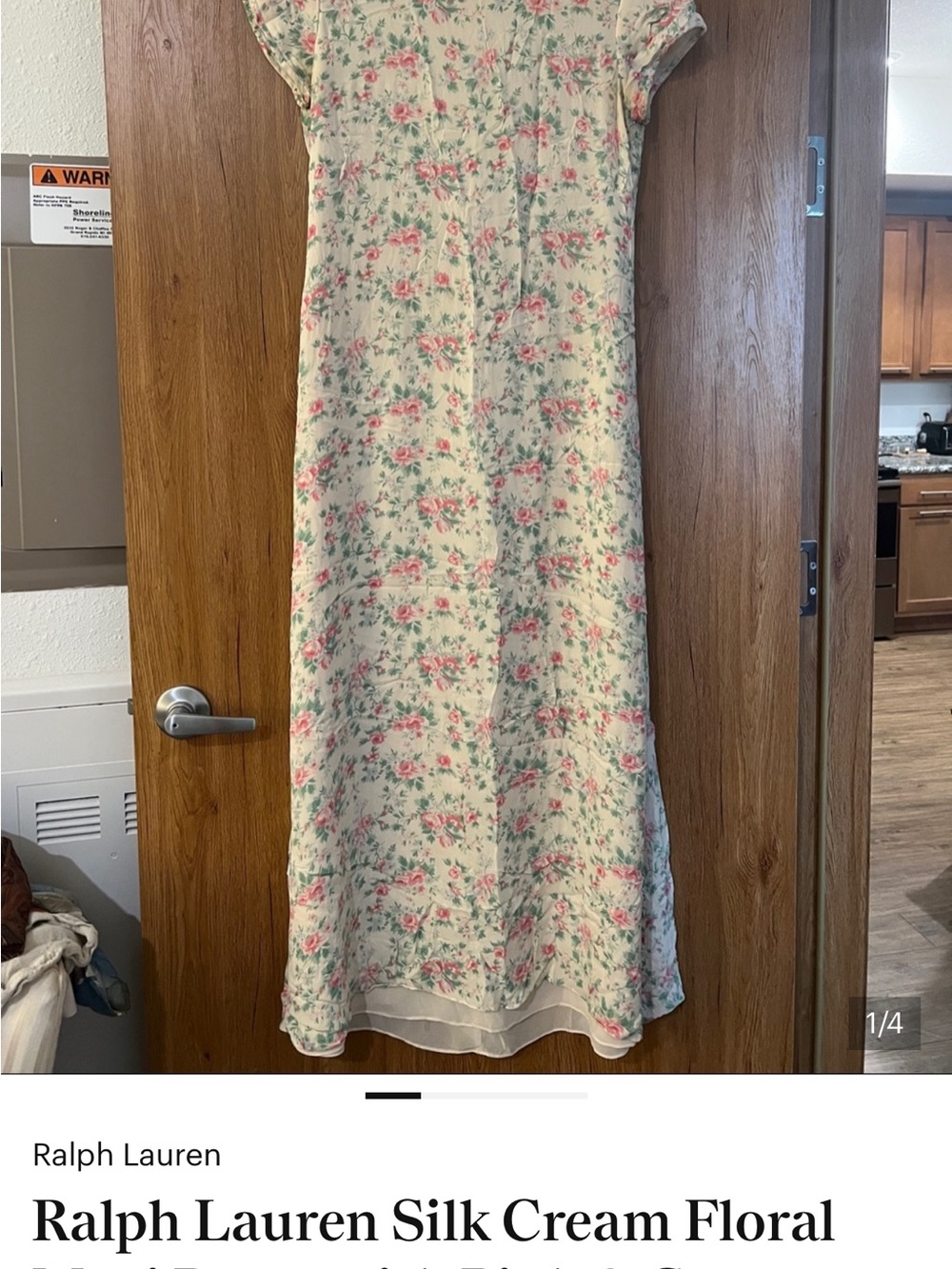 Ralph Lauren Cream Maxi Skirt with Pink & Green Floral Print